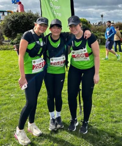 Three tired but happy runners