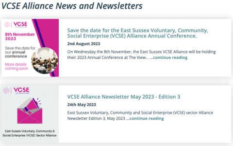 East Sussex Voluntary, Community and Social Enterprise newsletter